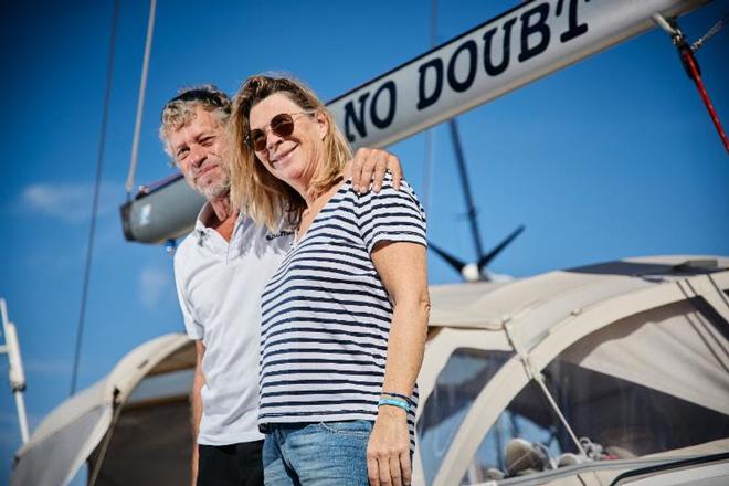 Petra and Berry Aarts two handed Jeanneau 54, No Doubt ©  James Mitchell / RORC